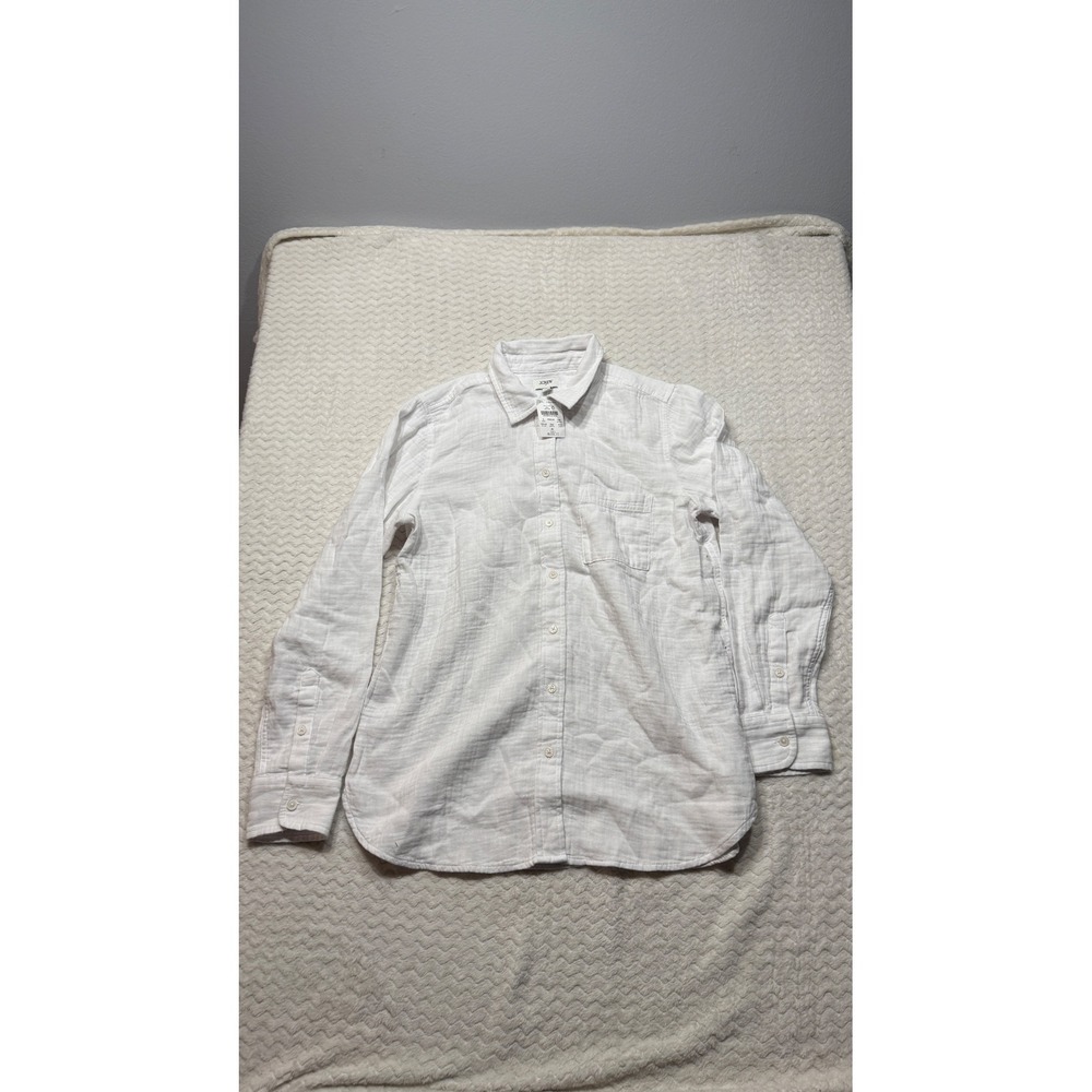 J.Crew Womens White Double Gauze Cotton Button Down Shirt BY043 Size S NEW